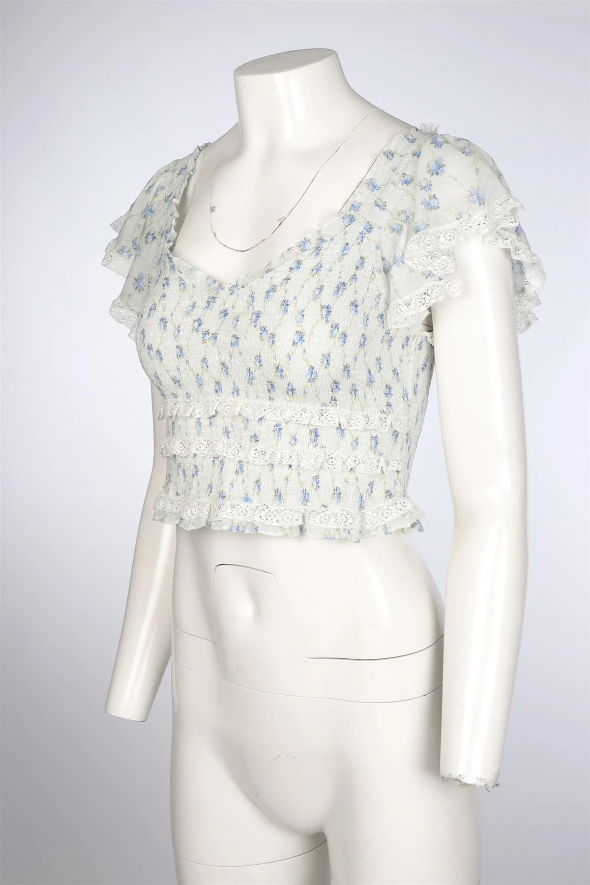 LOVESHACKFANCY BLUE COTTON TOP MEDIUM - Image 3
