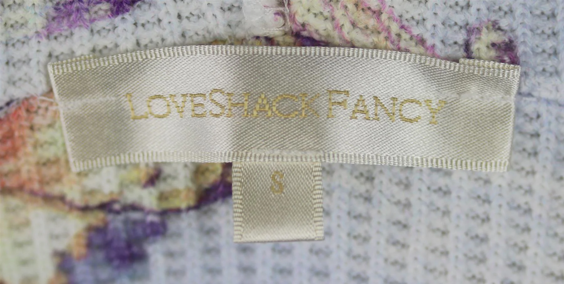 LOVESHACKFANCY CIEL RUFFLE WAFFLE KNIT COTTON HOODIE SMALL - Image 5