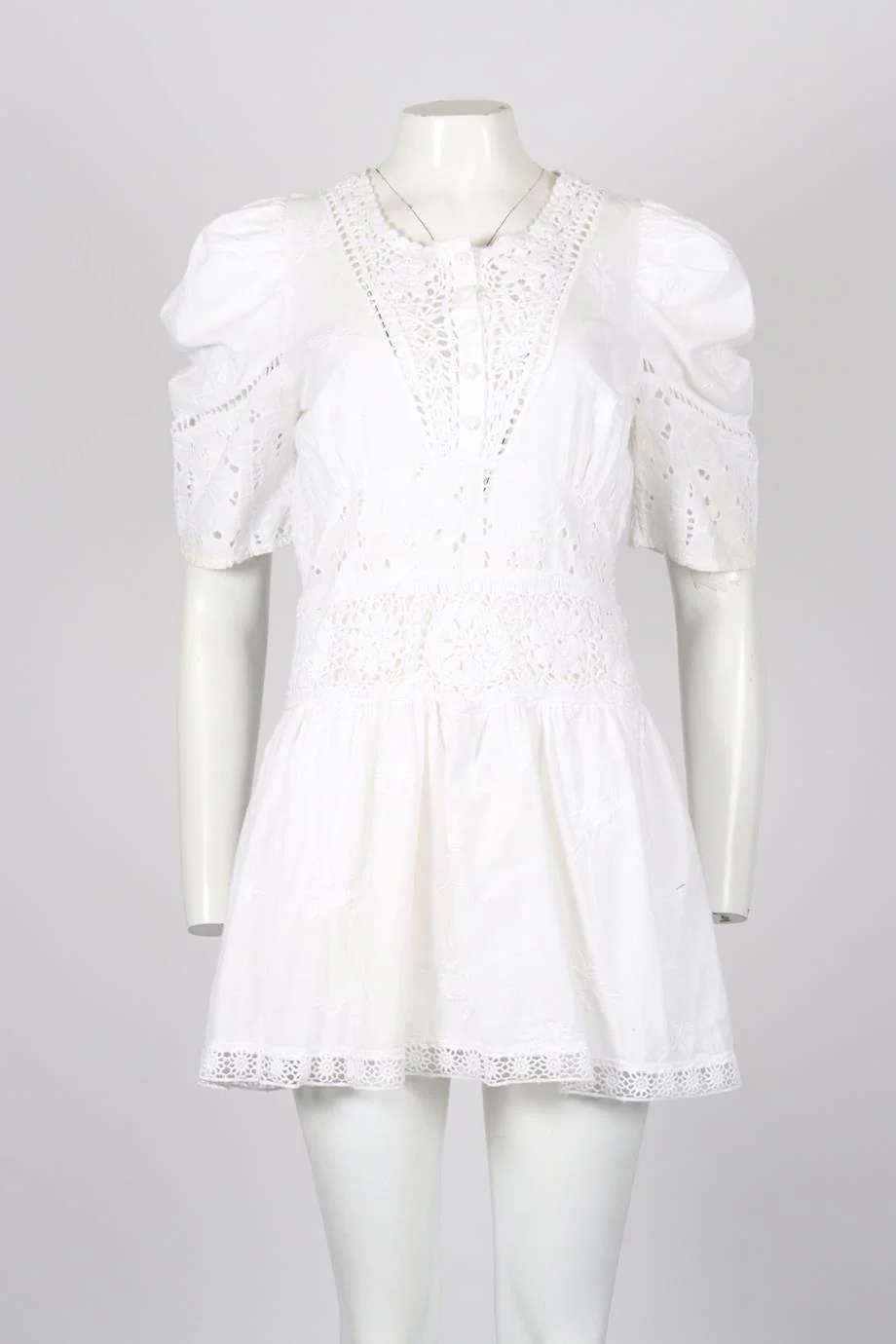 LOVESHACKFANCY COTTON MINI DRESS US 8 UK 12 - Image 2