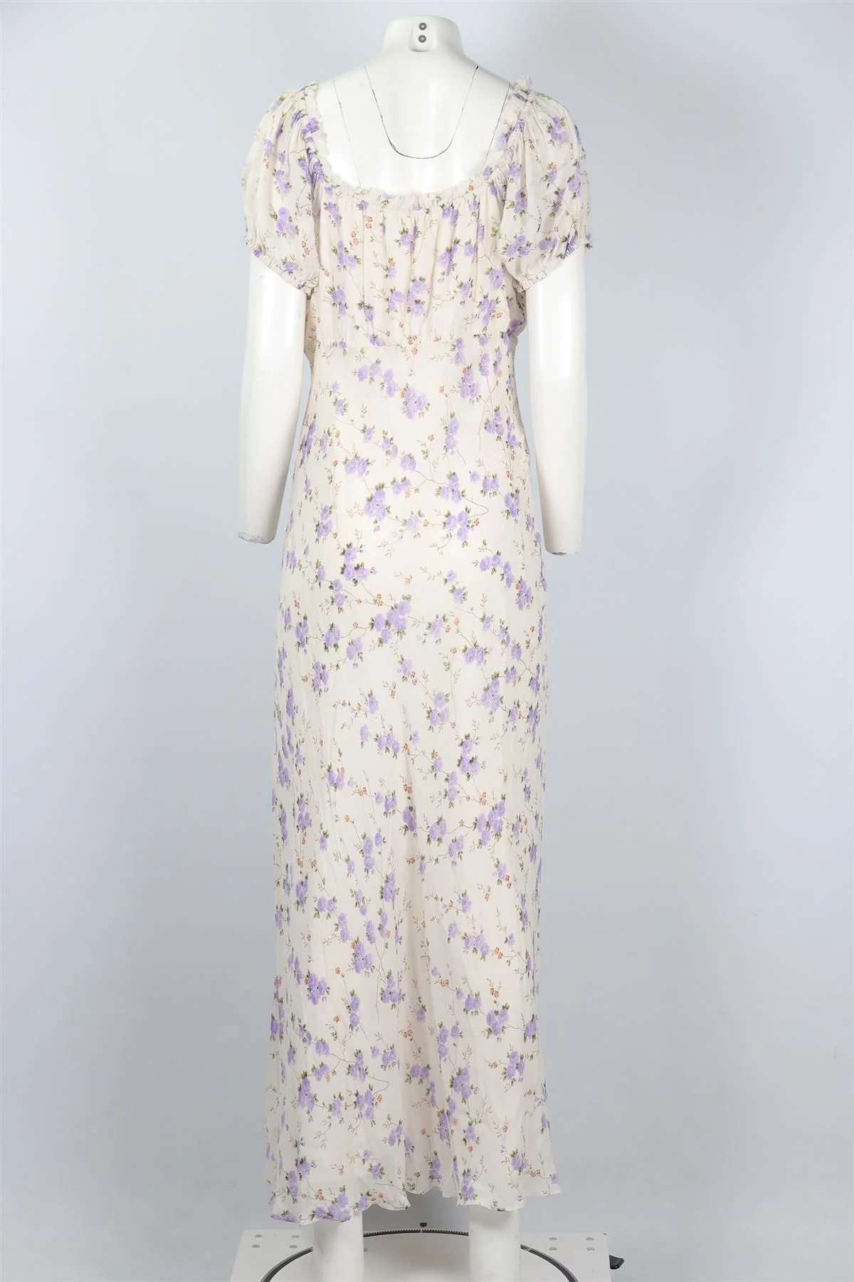 LOVESHACKFANCY CREAM CHIFFON MAXI DRESS LARGE - Image 4