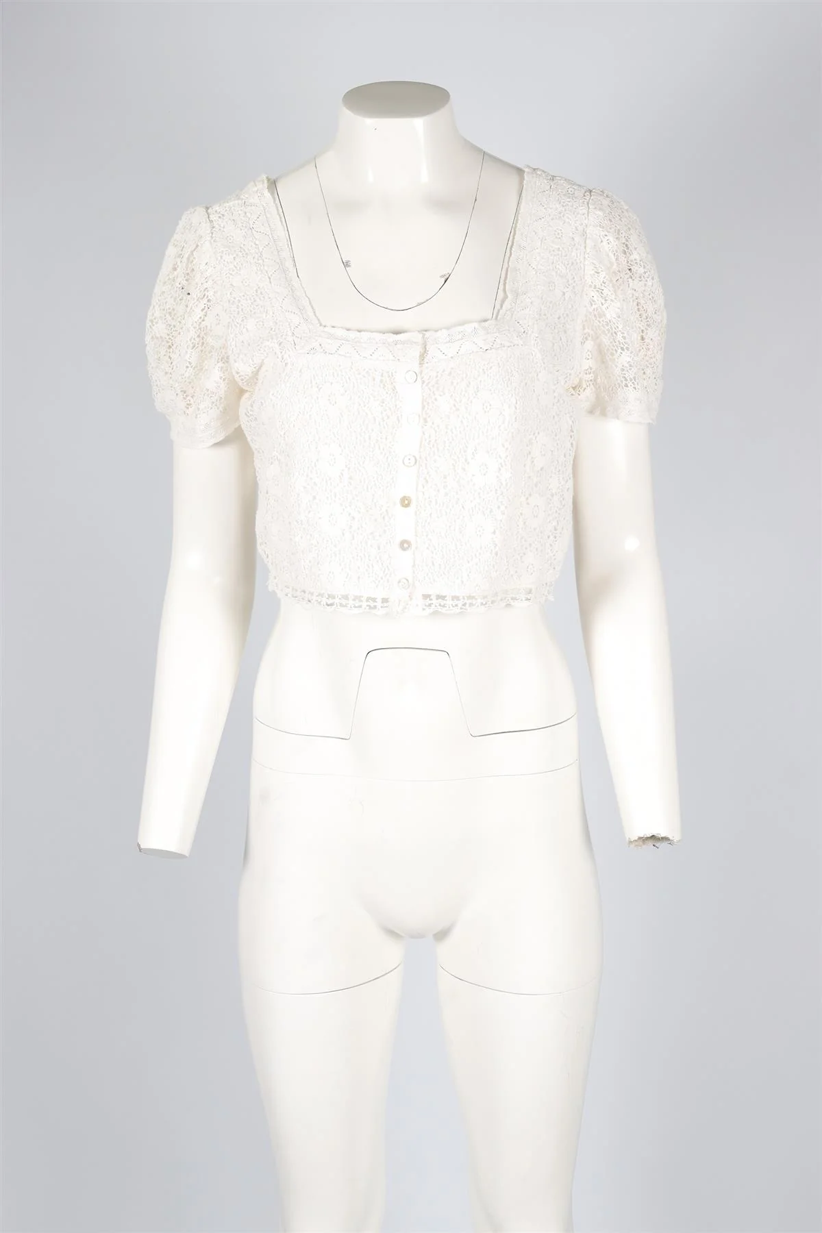 LOVESHACKFANCY CREAM CROCHET TOP UK 8 - Image 2