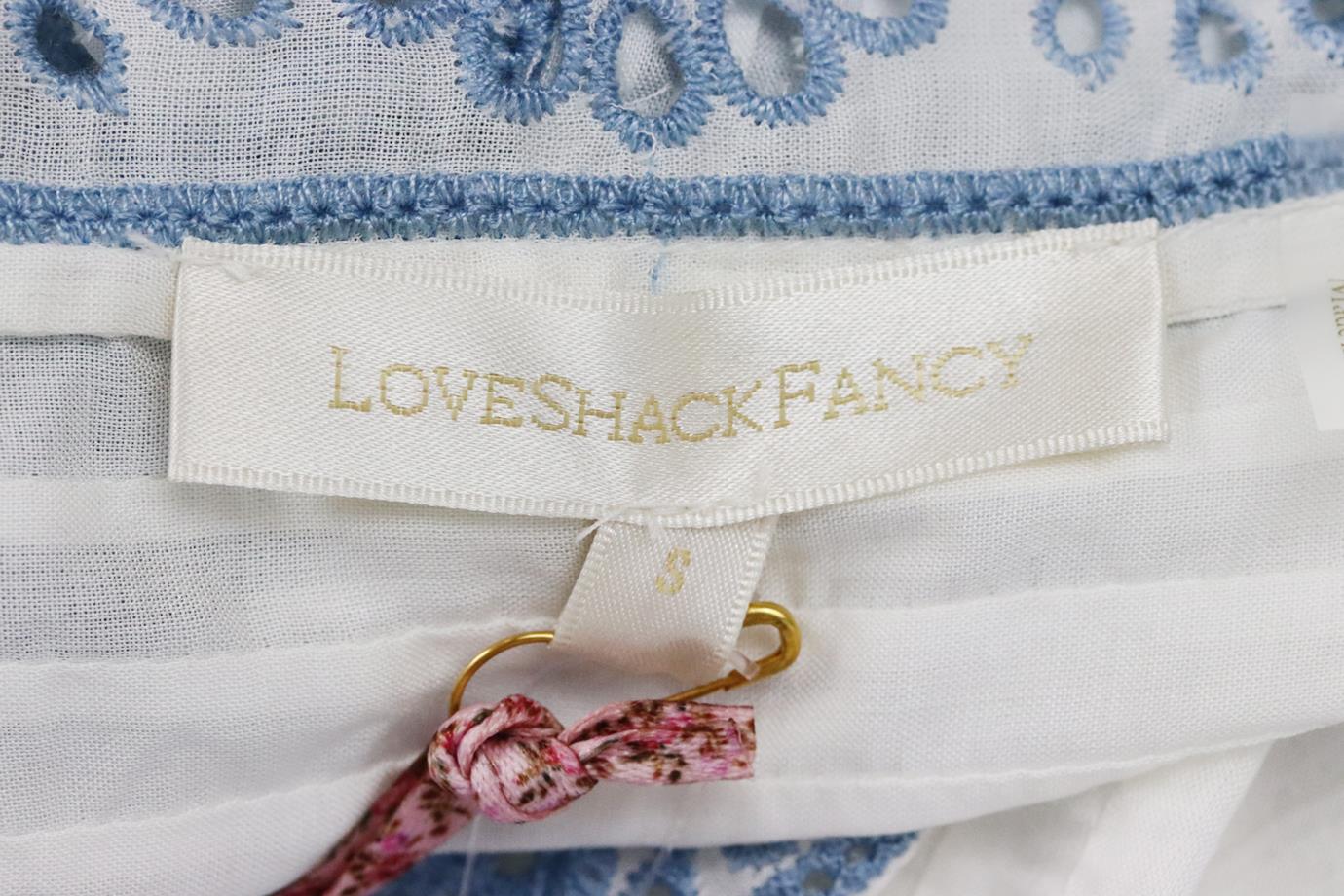 LOVESHACKFANCY CROPPED BRODERIE ANGLAISE COTTON TOP SMALL - Image 5