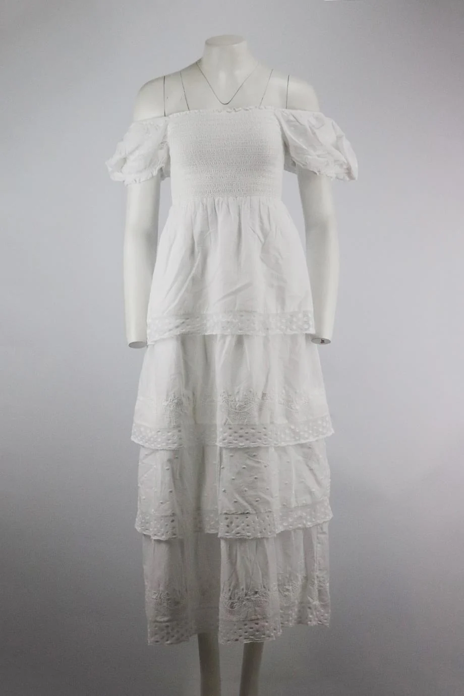 LOVESHACKFANCY EMBROIDERED COTTON MAXI DRESS SMALL - Image 2