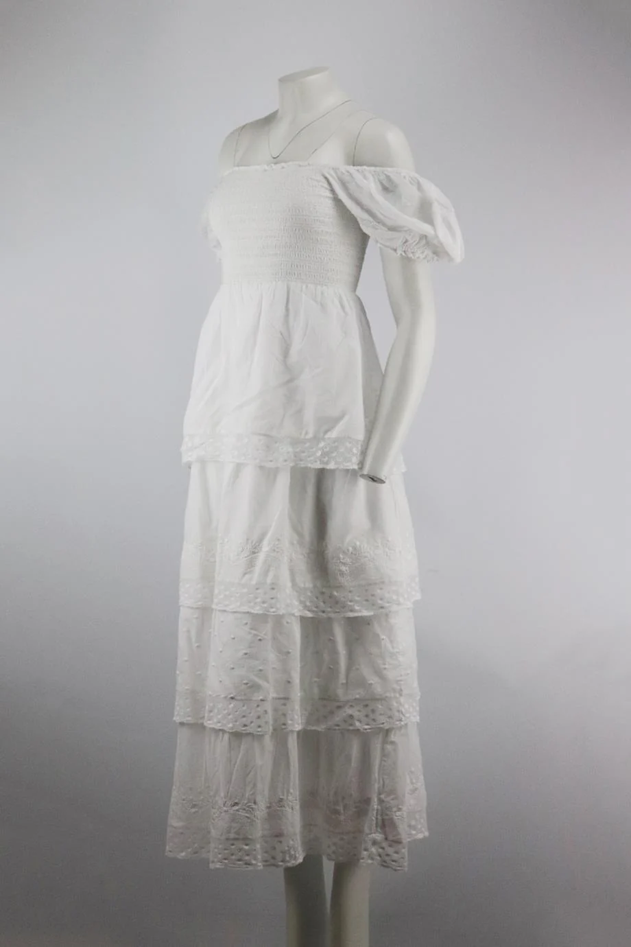 LOVESHACKFANCY EMBROIDERED COTTON MAXI DRESS SMALL - Image 3