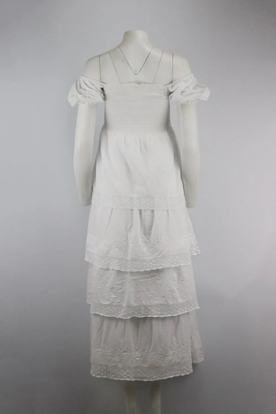 LOVESHACKFANCY EMBROIDERED COTTON MAXI DRESS SMALL - Image 4