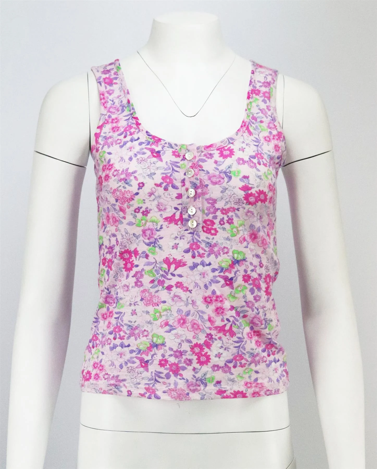LOVESHACKFANCY FLORAL PRINT COTTON JERSEY TOP SMALL - Image 2