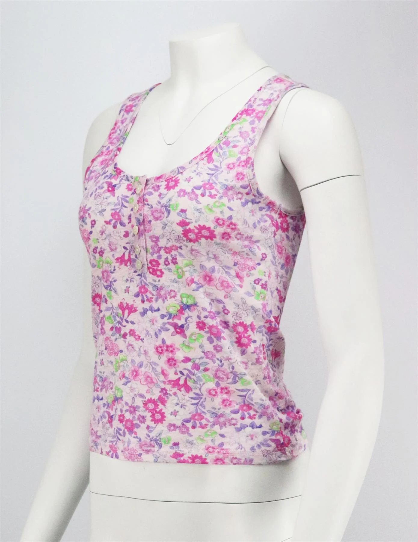 LOVESHACKFANCY FLORAL PRINT COTTON JERSEY TOP SMALL - Image 3