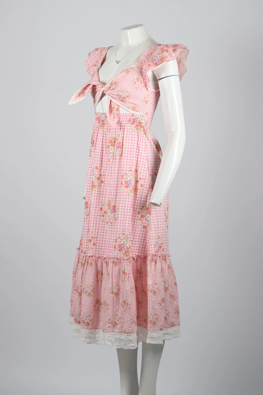 LOVESHACKFANCY FLORAL PRINT COTTON MAXI DRESS SMALL - Image 3