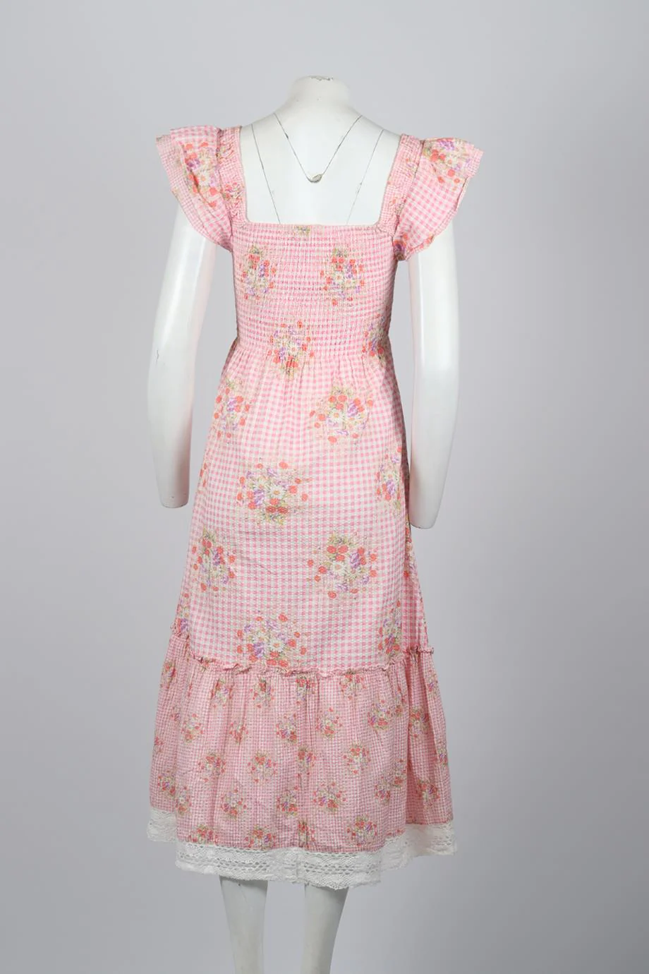 LOVESHACKFANCY FLORAL PRINT COTTON MAXI DRESS SMALL - Image 4