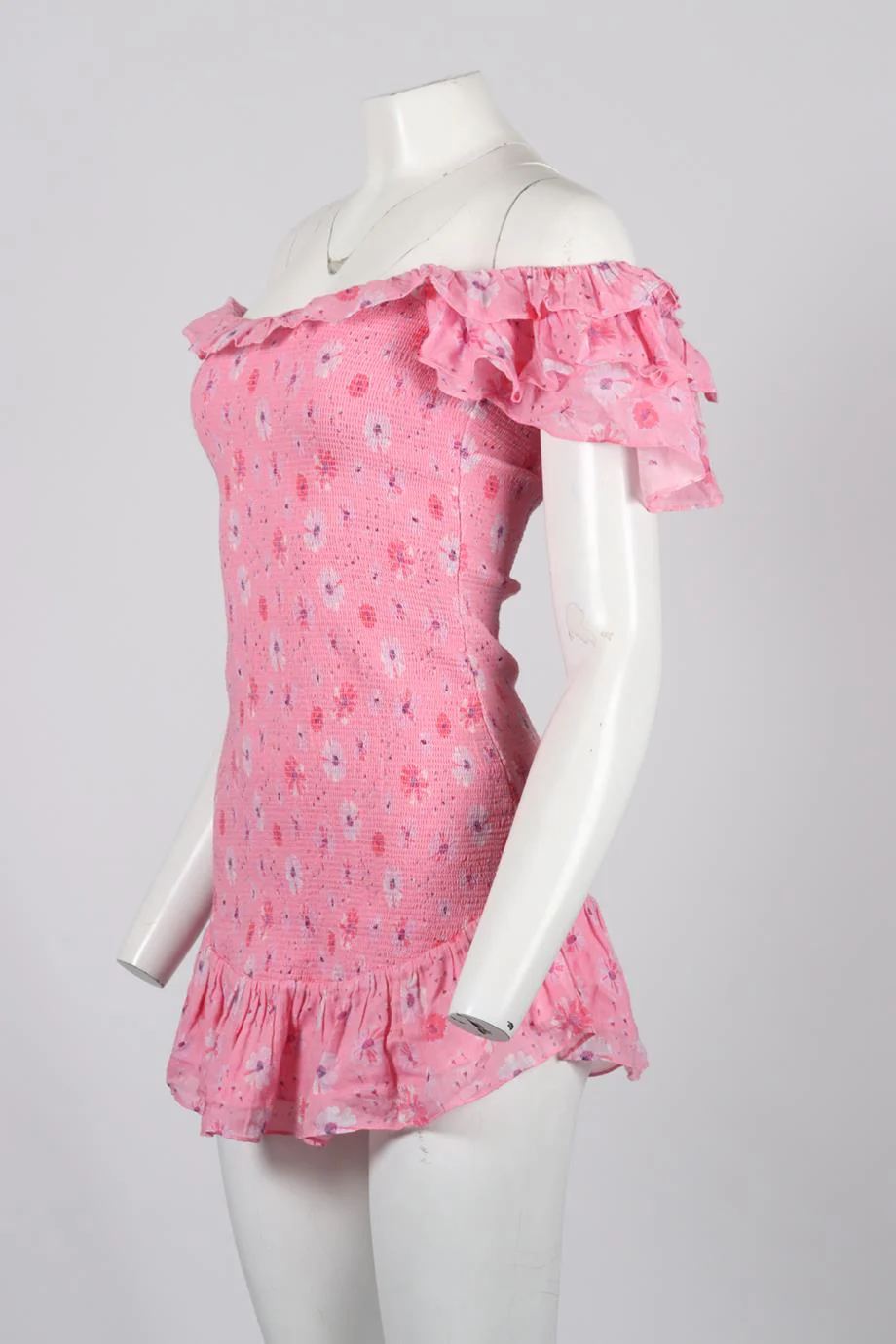LOVESHACKFANCY FLORAL PRINT COTTON MINI DRESS MEDIUM - Image 3