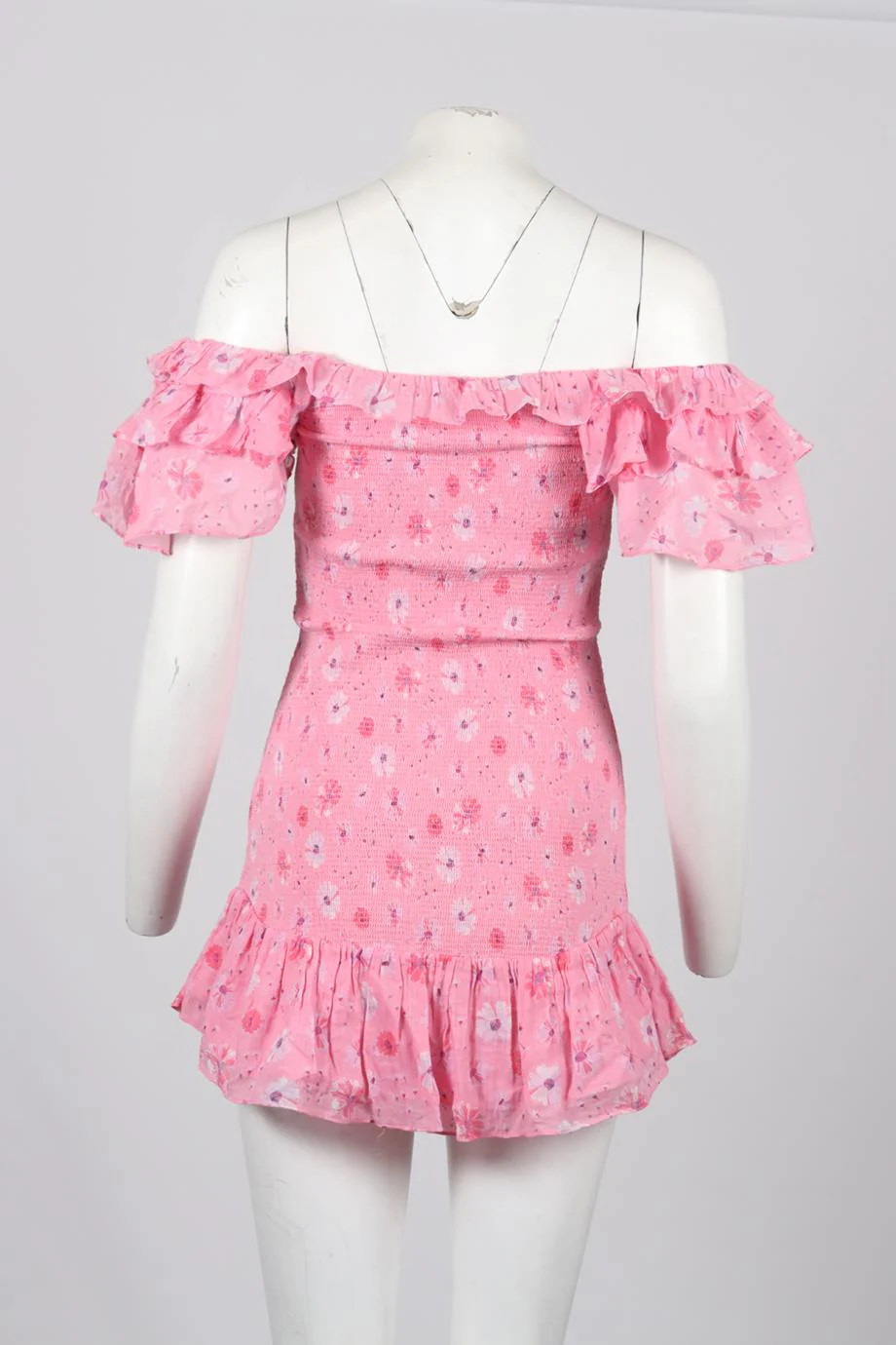 LOVESHACKFANCY FLORAL PRINT COTTON MINI DRESS MEDIUM - Image 4