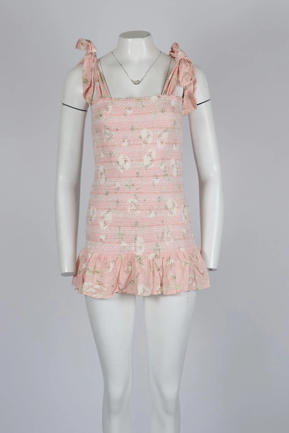 LOVESHACKFANCY FLORAL PRINT COTTON MINI DRESS MEDIUM - Image 2