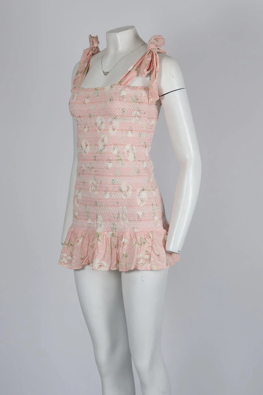 LOVESHACKFANCY FLORAL PRINT COTTON MINI DRESS MEDIUM - Image 3