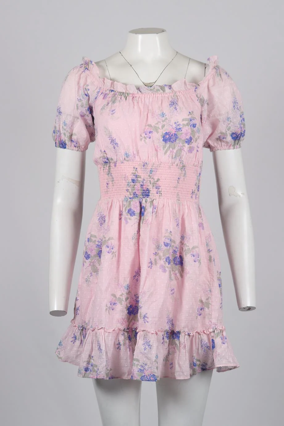 LOVESHACKFANCY FLORAL PRINT COTTON MINI DRESS SMALL - Image 2