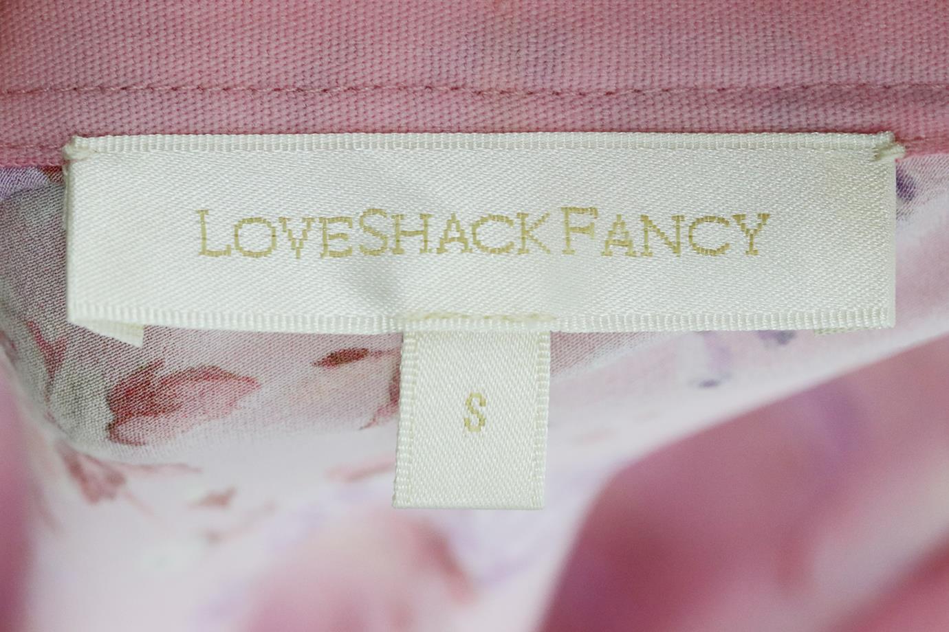 LOVESHACKFANCY FLORAL PRINT SILK MIDI SKIRT SMALL - Image 5