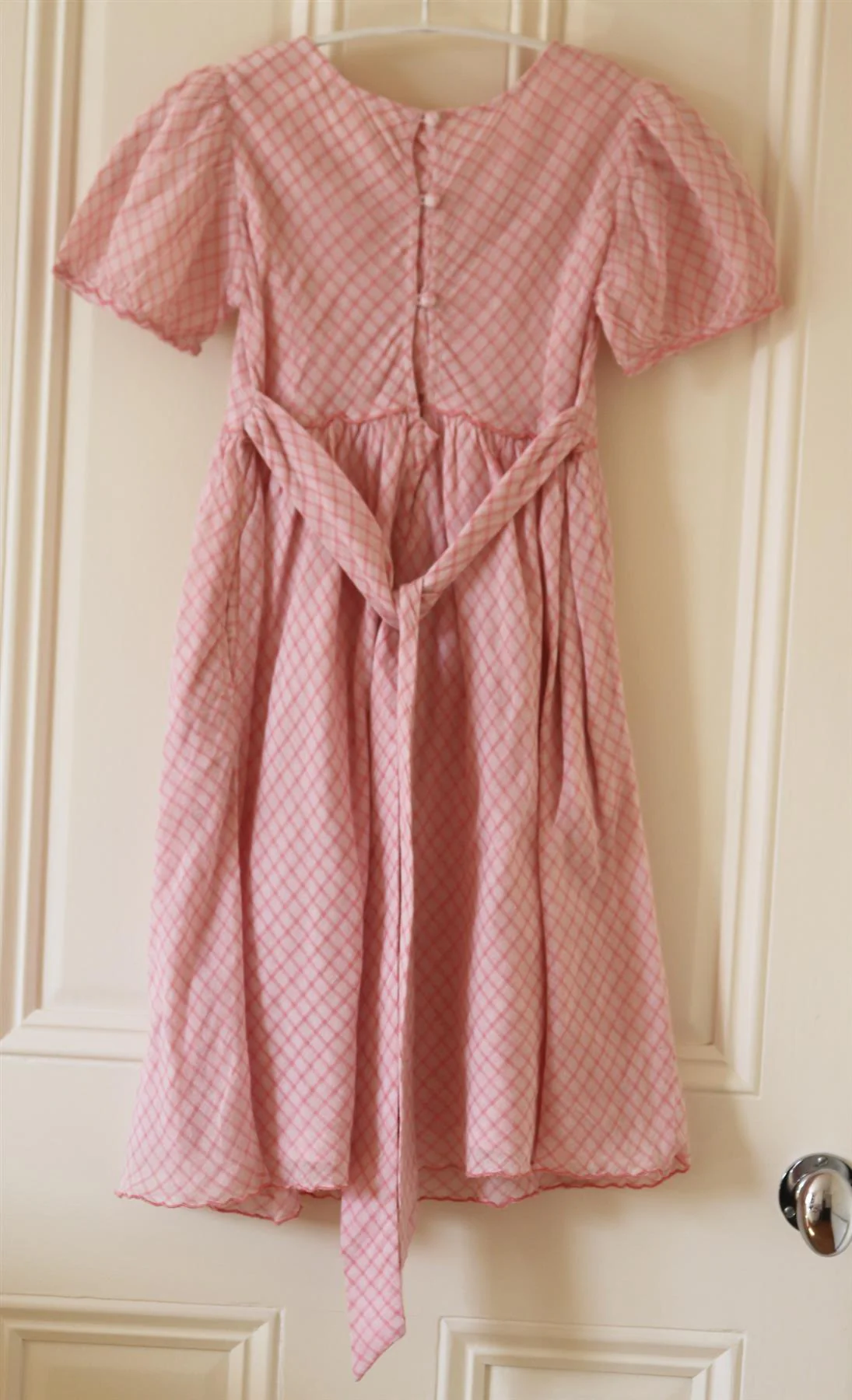 LOVESHACKFANCY KIDS GIRLS CHECKED COTTON VOILE MAXI DRESS 5-6 YEARS - Image 3