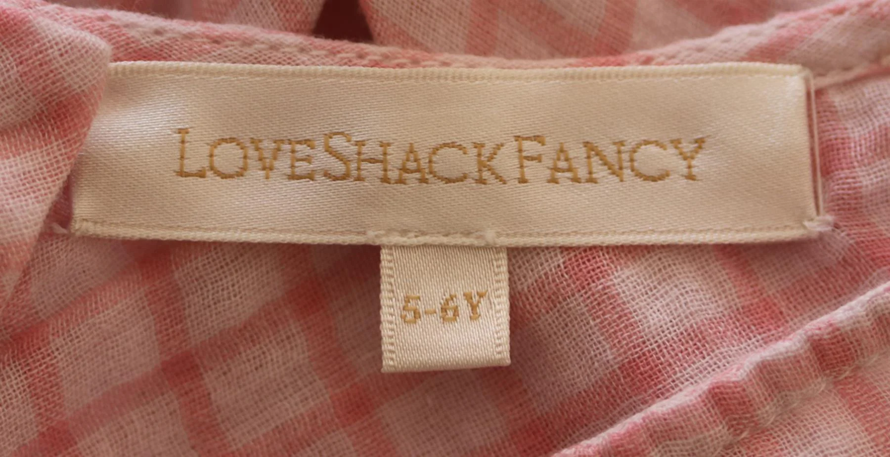 LOVESHACKFANCY KIDS GIRLS CHECKED COTTON VOILE MAXI DRESS 5-6 YEARS - Image 4