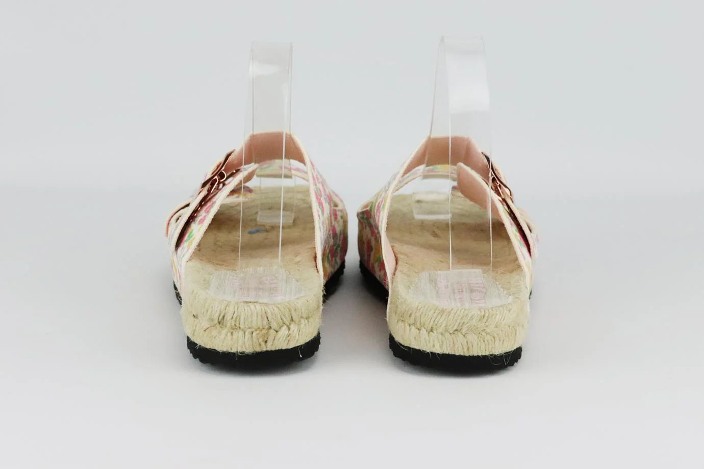 LOVESHACKFANCY + MANEBI FLORAL PRINT FAUX SUEDE AND JUTE SLIDES EU 38 UK 5 US 8 - Image 4
