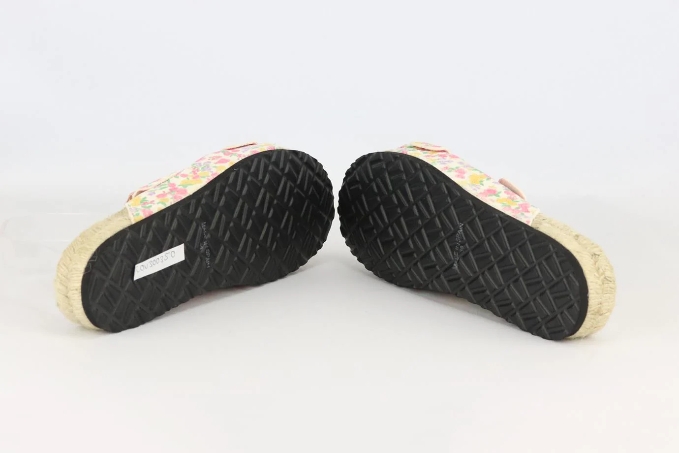 LOVESHACKFANCY + MANEBI FLORAL PRINT FAUX SUEDE AND JUTE SLIDES EU 38 UK 5 US 8 - Image 5