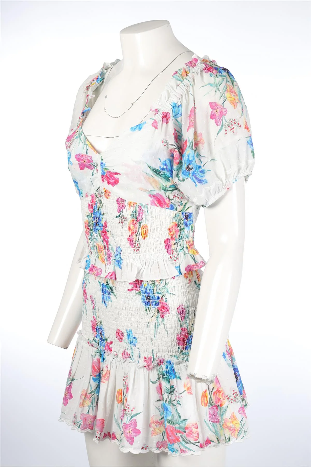 LOVESHACKFANCY MULTI COTTON MINI DRESS MEDIUM - Image 3