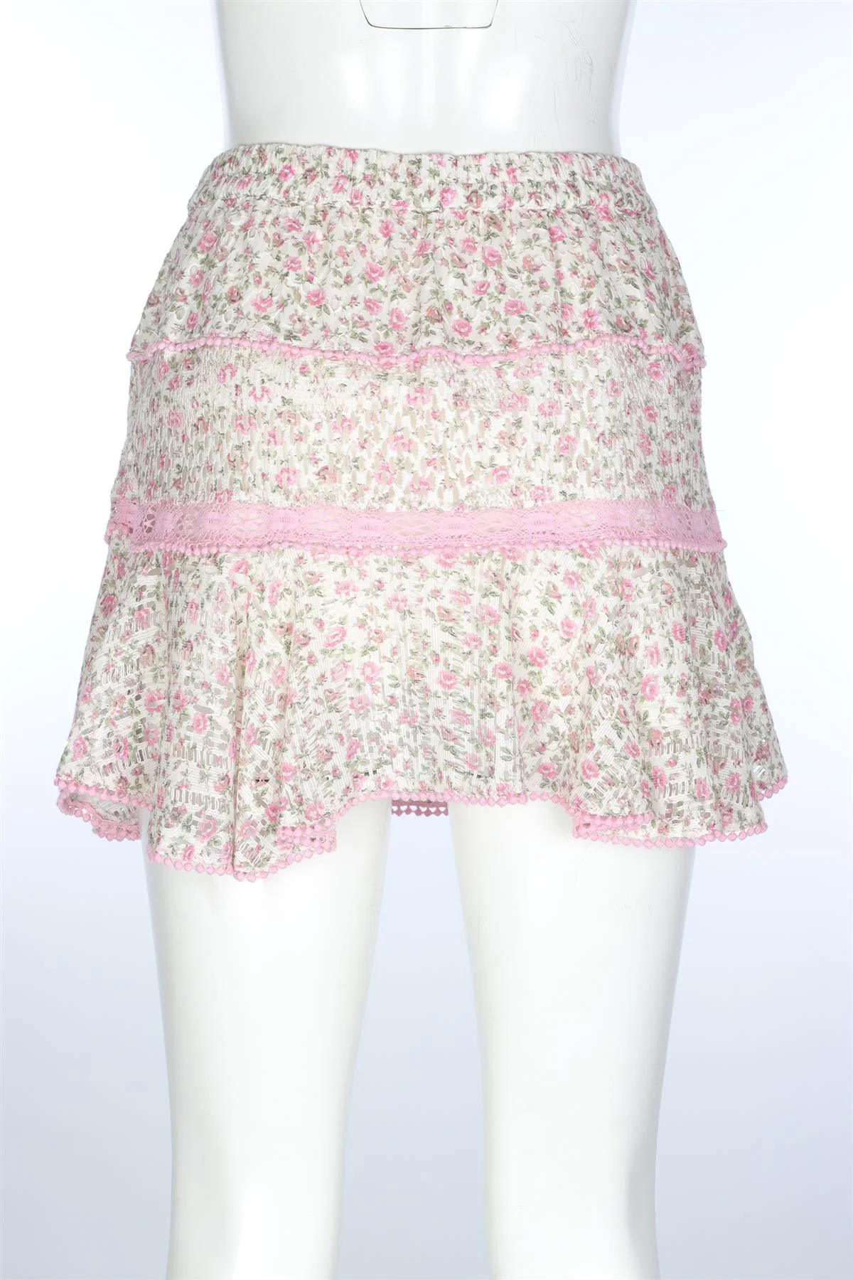 LOVESHACKFANCY PINK COTTON MINI SKIRT SMALL - Image 4