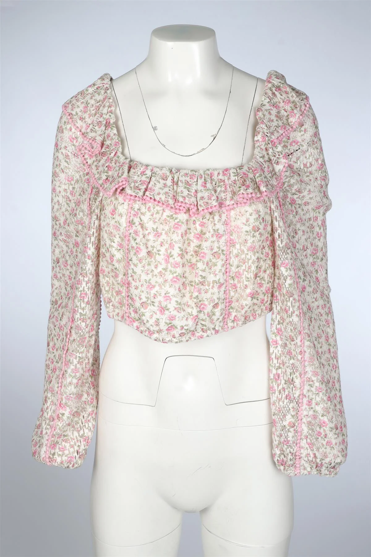 LOVESHACKFANCY PINK COTTON TOP MEDIUM - Image 2