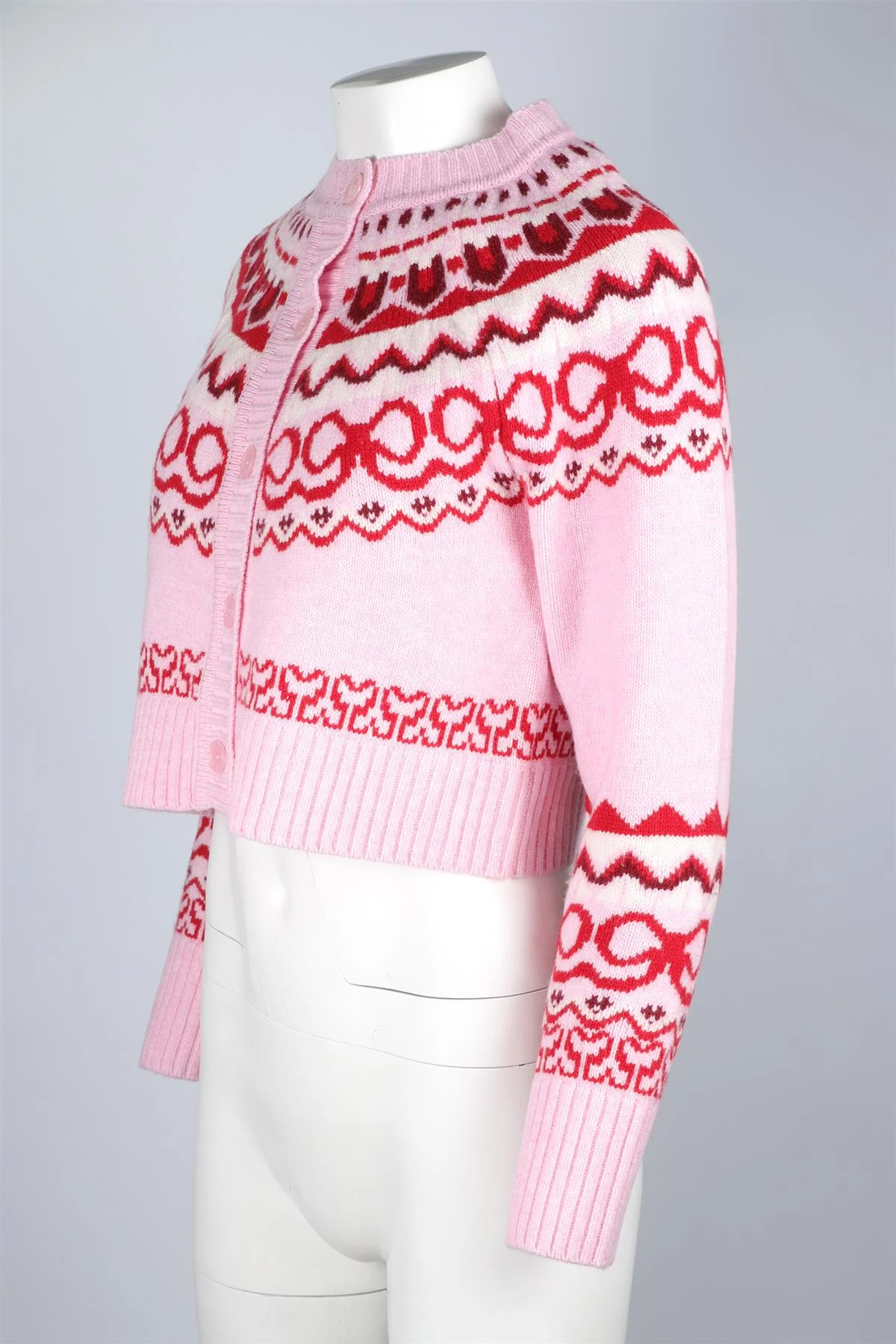 LOVESHACKFANCY PINK WOOL CARDIGAN SMALL - Image 3