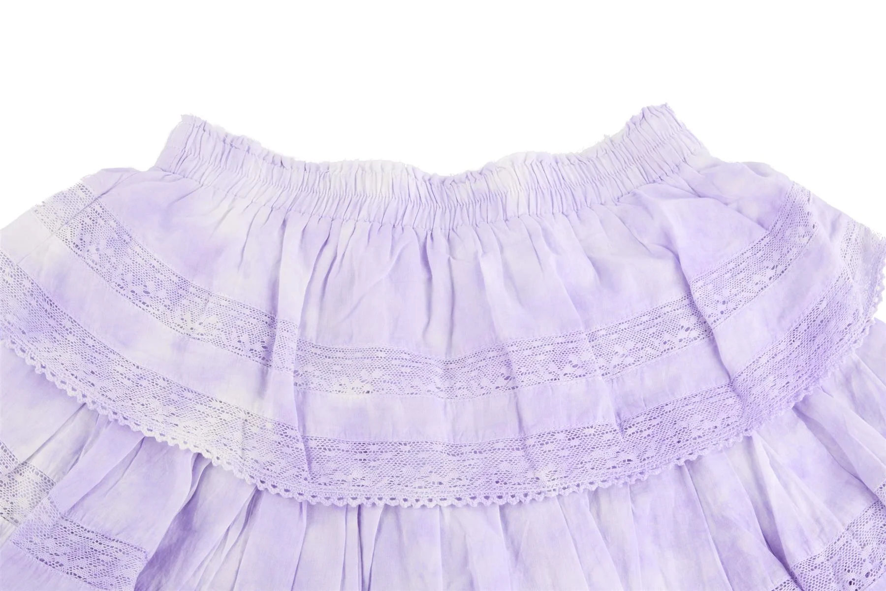 LOVESHACKFANCY PURPLE COTTON MINI SKIRT XSMALL - Image 3