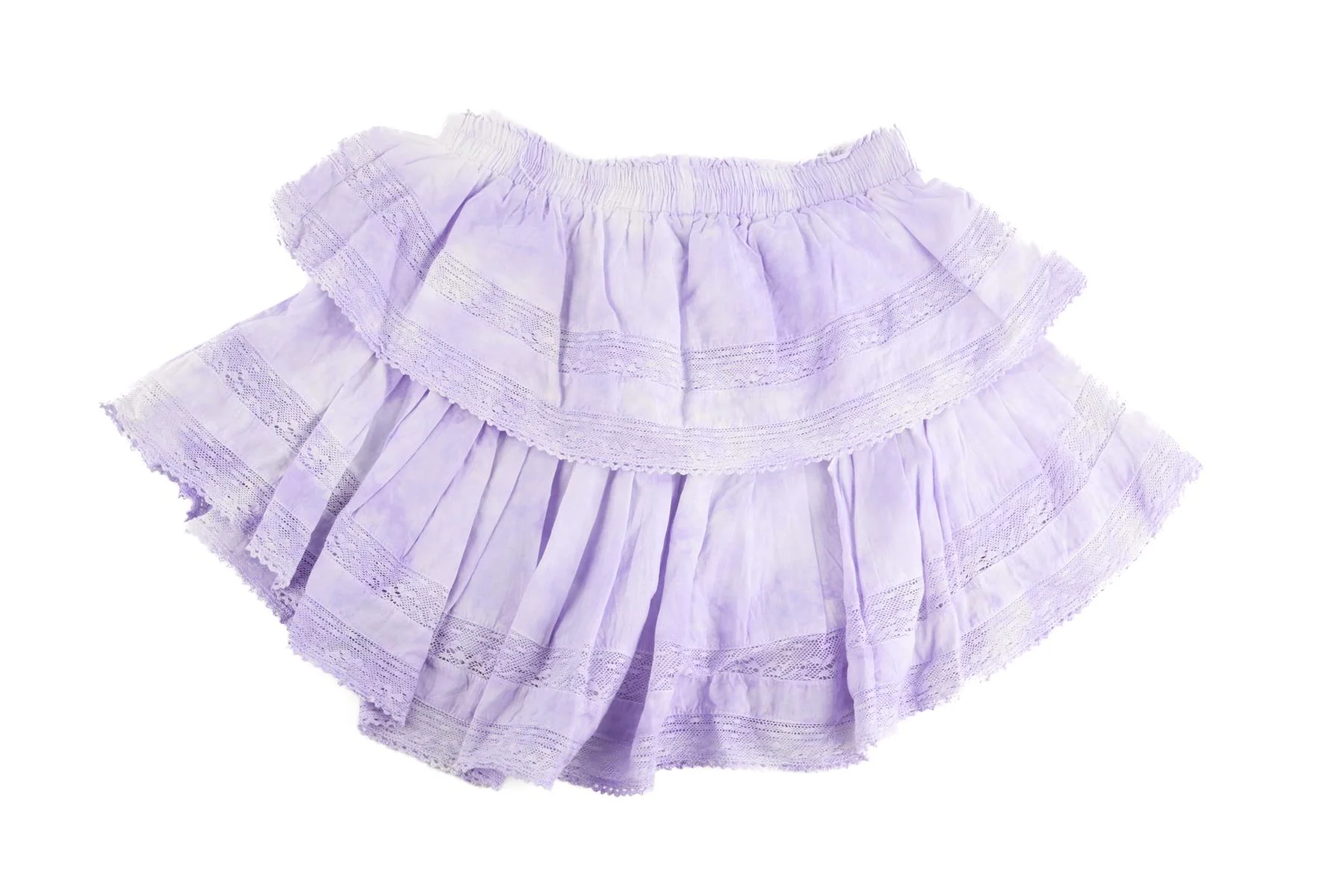 LOVESHACKFANCY PURPLE COTTON MINI SKIRT XSMALL - Image 4