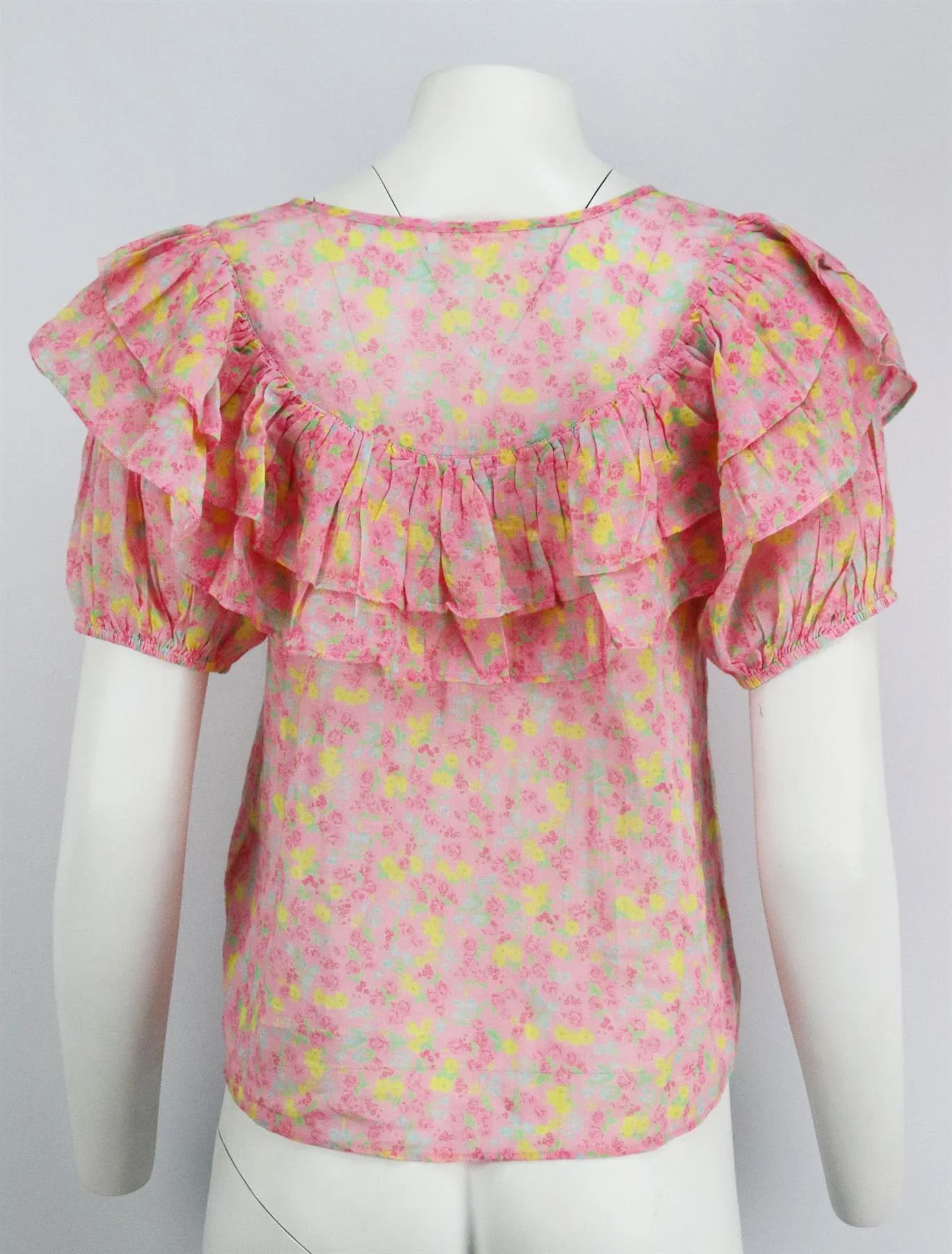 LOVESHACKFANCY RUFFLED FLORAL PRINT COTTON VOILE TOP SMALL - Image 4