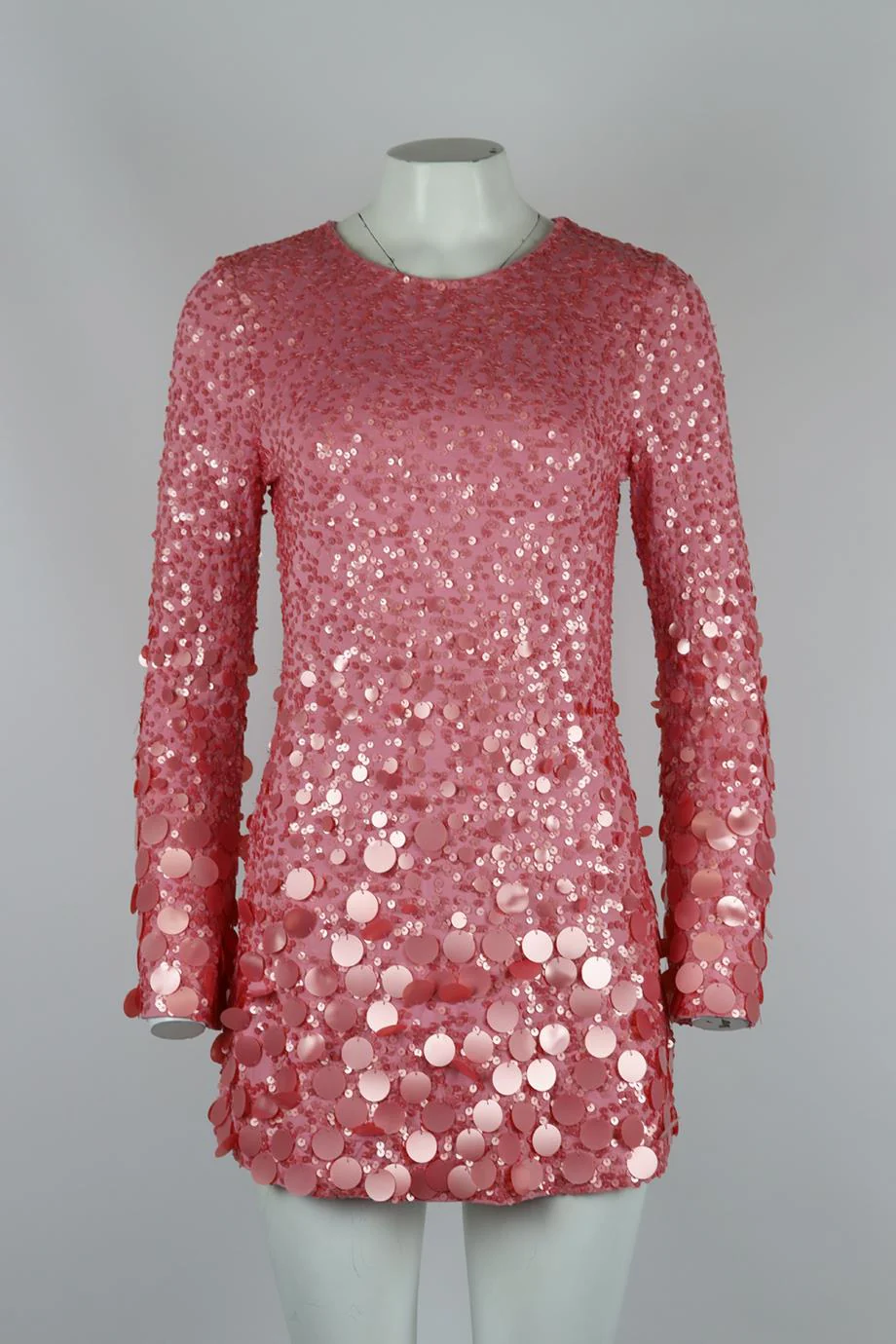 LOVESHACKFANCY SEQUINNED STRETCH JERSEY MINI DRESS XSMALL - Image 2