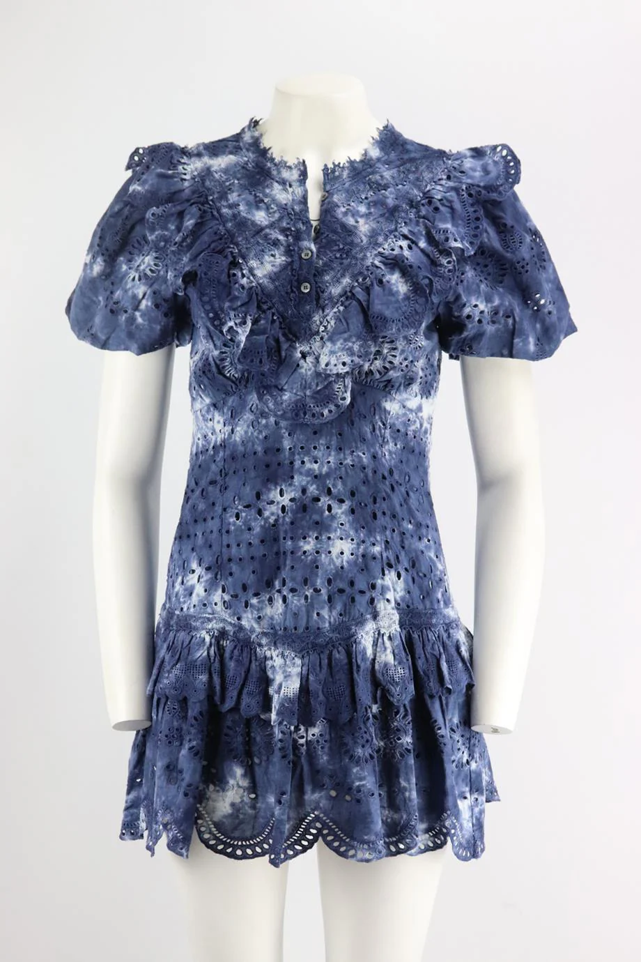 LOVESHACKFANCY TIE DYED COTTON MINI DRESS US 4 UK 8 - Image 2