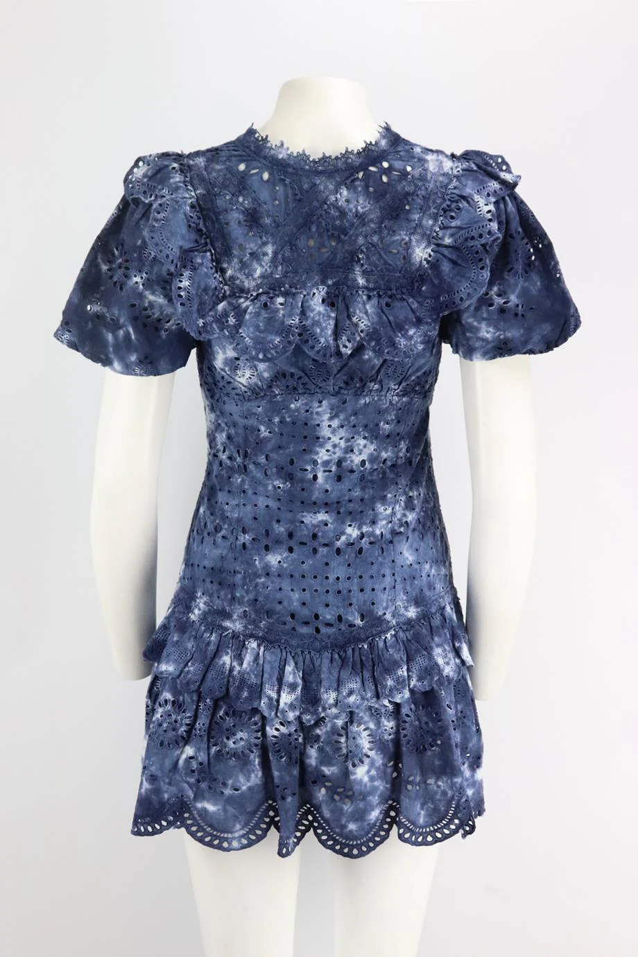 LOVESHACKFANCY TIE DYED COTTON MINI DRESS US 4 UK 8 - Image 4