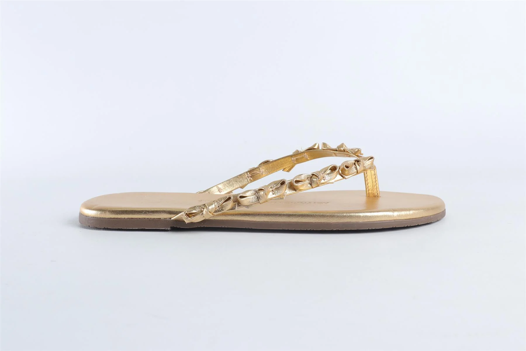 LOVESHACKFANCY + TKEES GOLD LEATHER FLIP FLOPS EU 36 UK 3 US 5 - Image 2