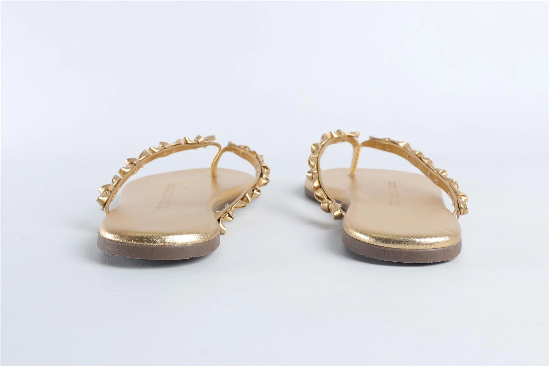 LOVESHACKFANCY + TKEES GOLD LEATHER FLIP FLOPS EU 36 UK 3 US 5 - Image 5