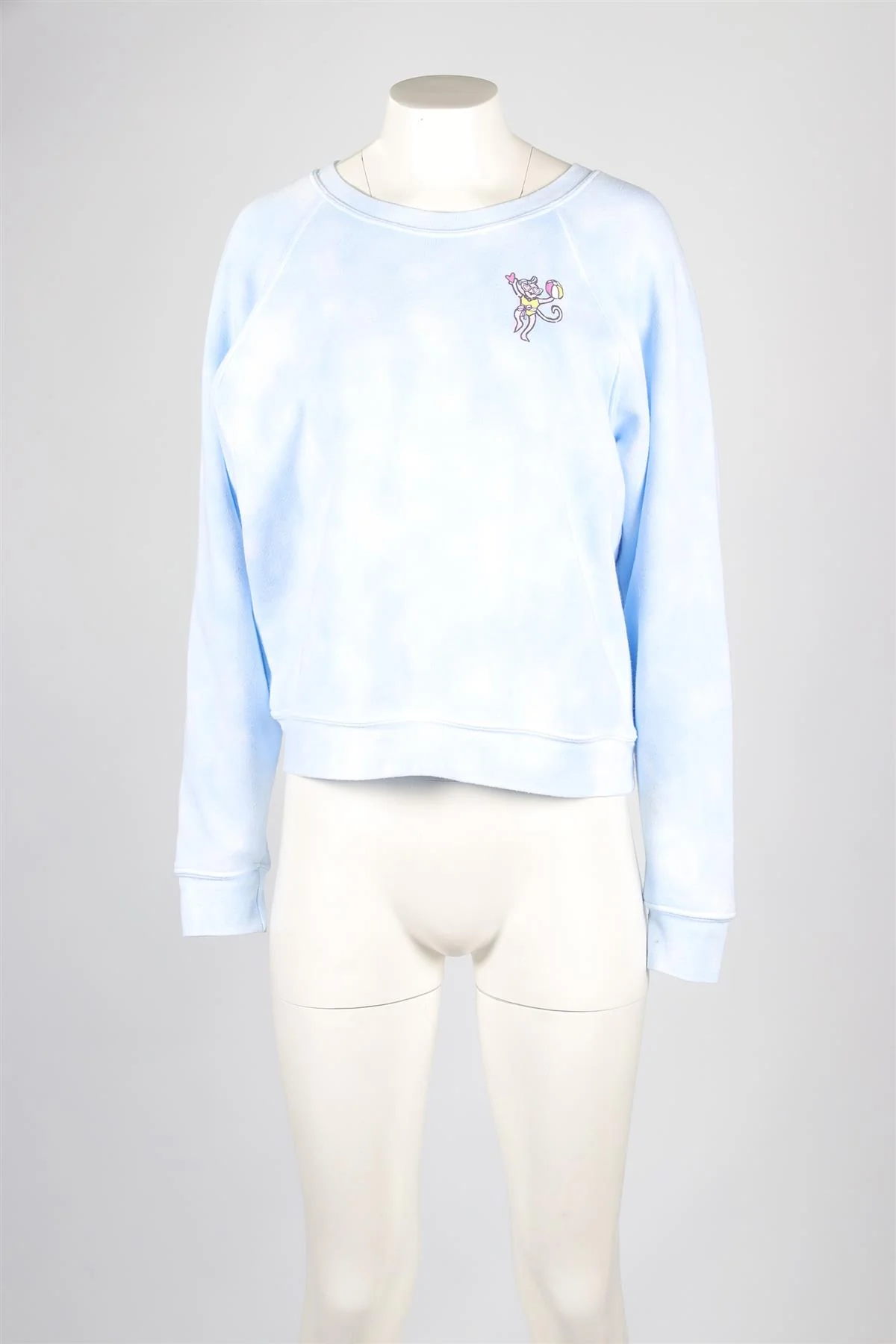 LOVESHACKFANCY X ROLLER RABBIT BLUE COTTON SWEATSHIRT SMALL - Image 2