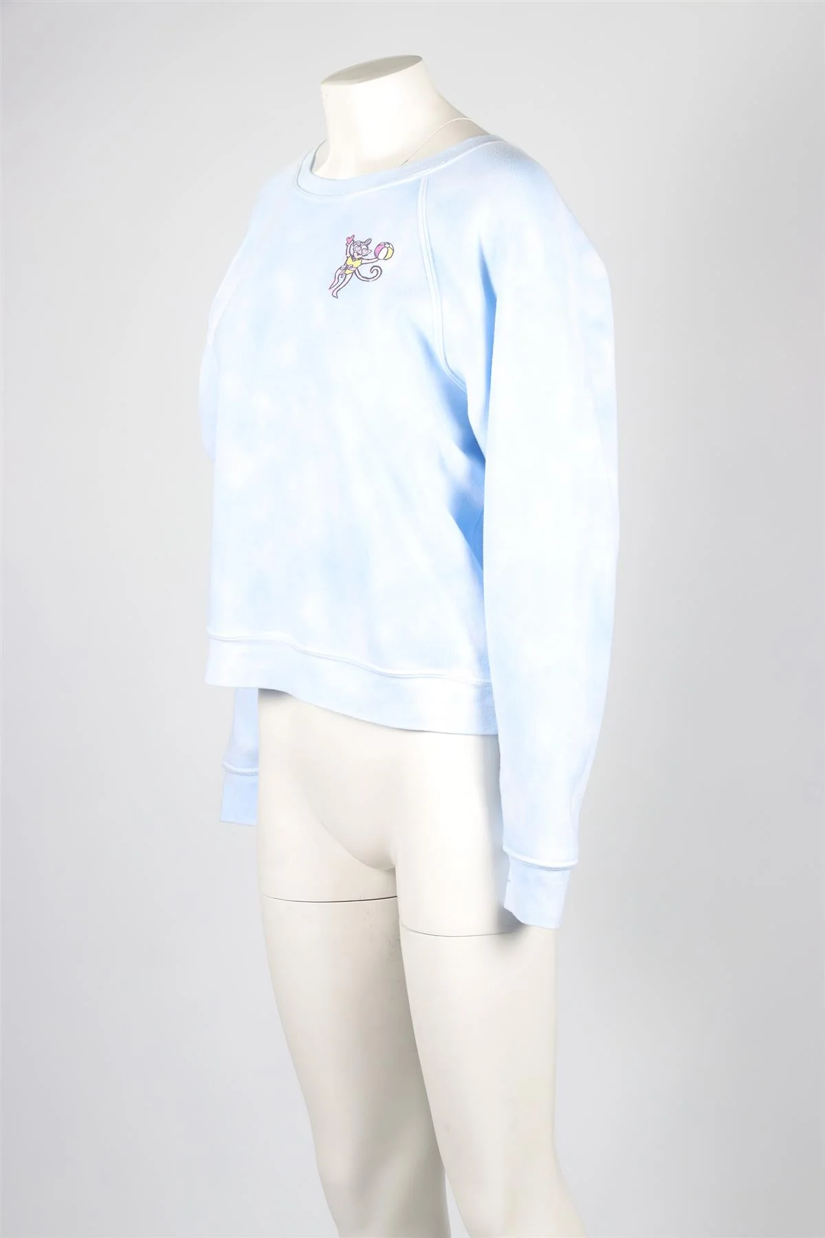 LOVESHACKFANCY X ROLLER RABBIT BLUE COTTON SWEATSHIRT SMALL - Image 3
