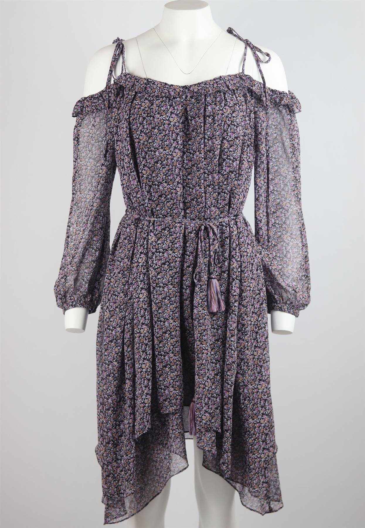 LOVESHACKFANCYCHARLOTTE FLORAL PRINT SILK DRESS MEDIUM - Image 2