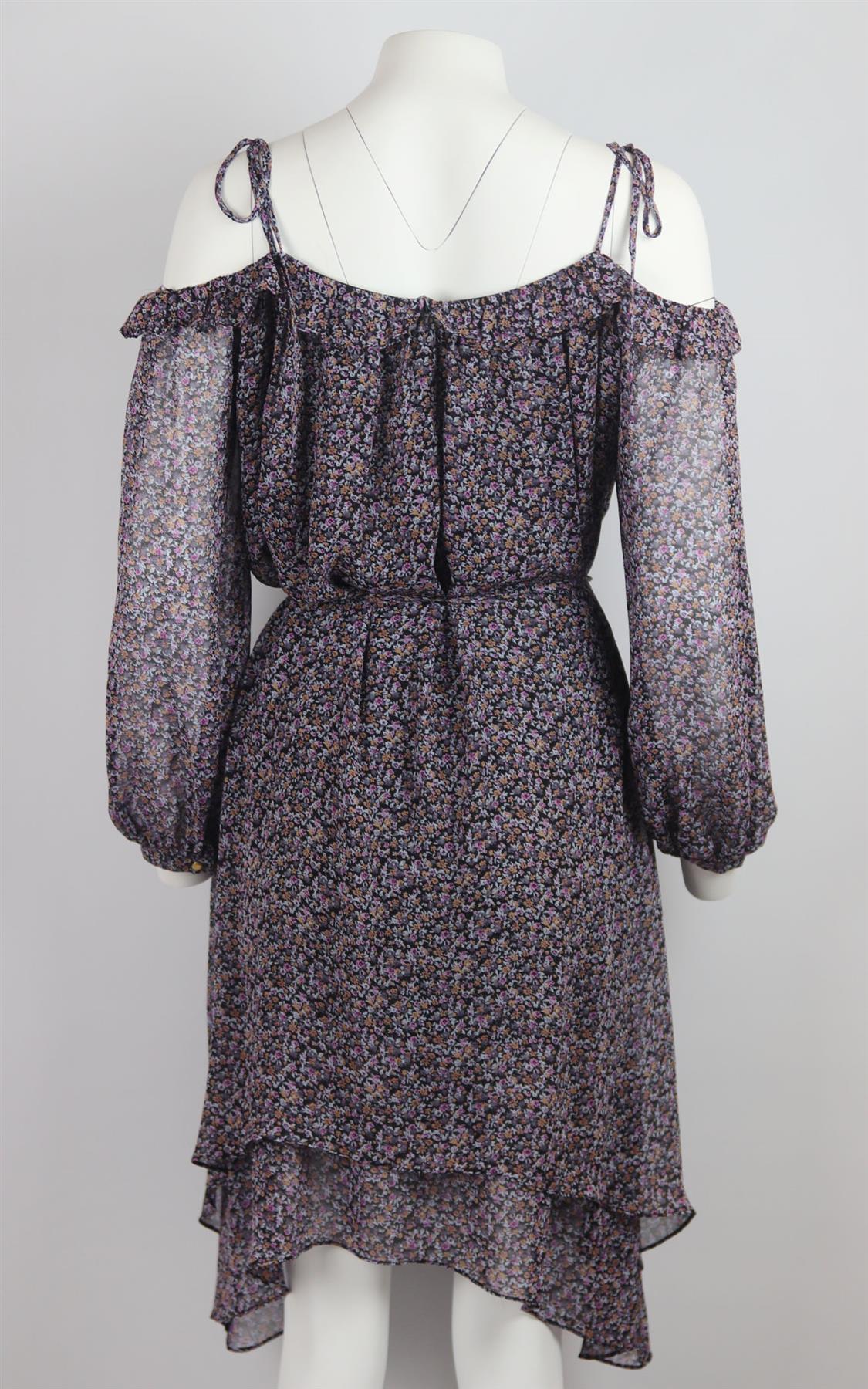 LOVESHACKFANCYCHARLOTTE FLORAL PRINT SILK DRESS MEDIUM - Image 3