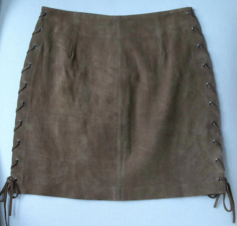 LPA 56 SUEDE LACE UP MINI SKIRT XSMALL - Image 2