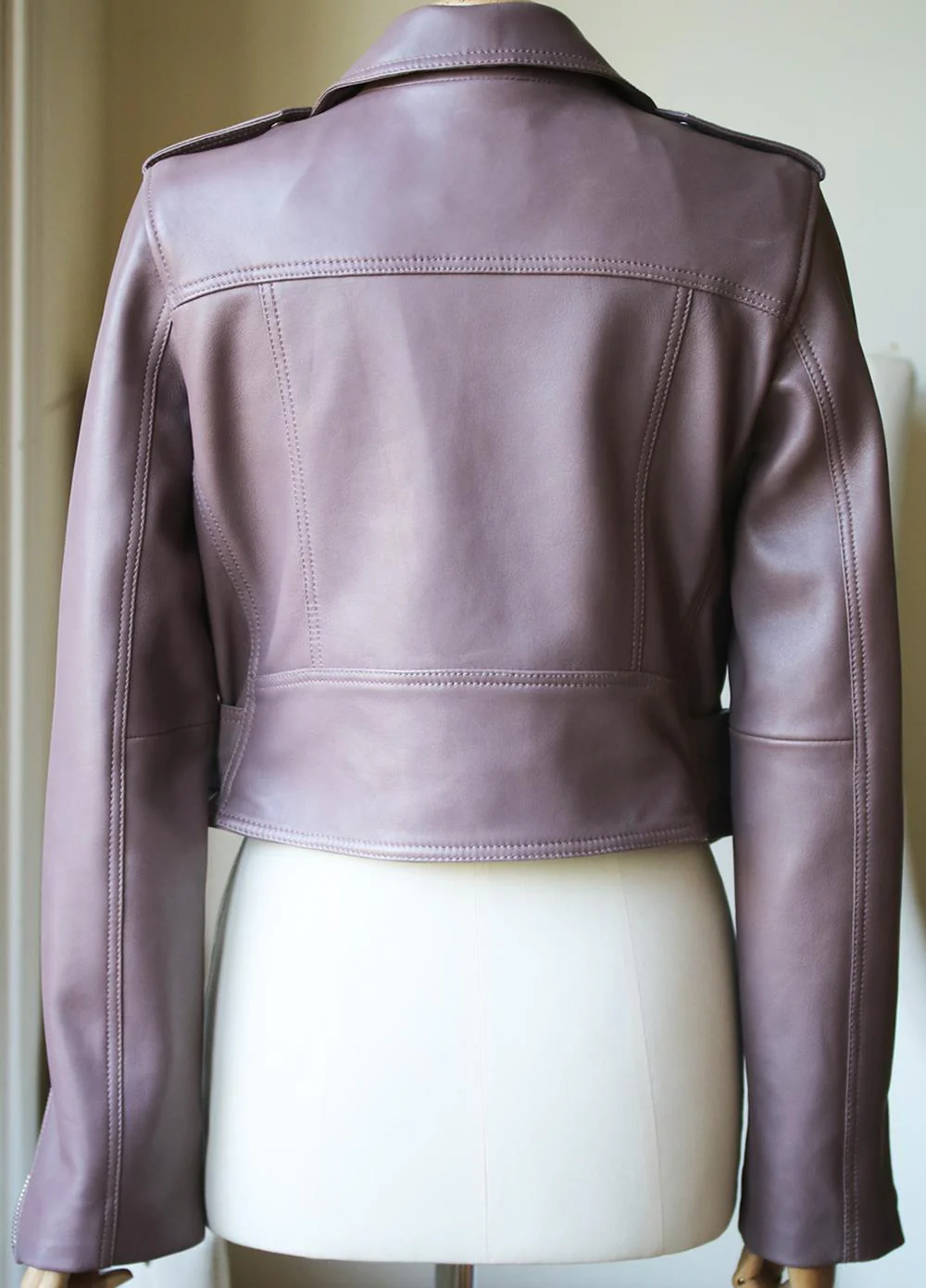 LTH JKT MYA CROPPED LEATHER BIKER JACKET LARGE - Image 3