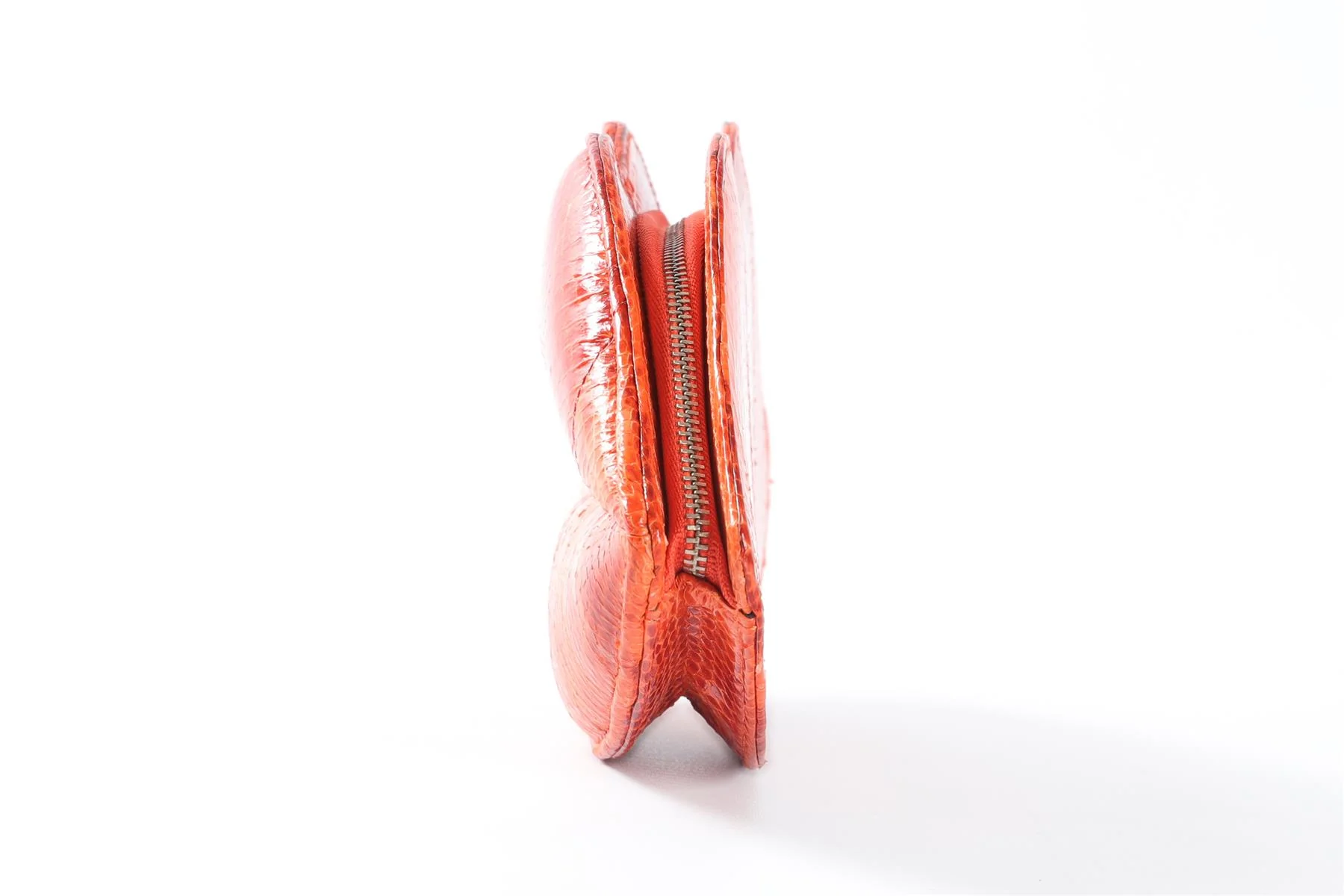 LULU GUINNESS ORANGE LIPS SNAKESKIN CLUTCH - Image 5