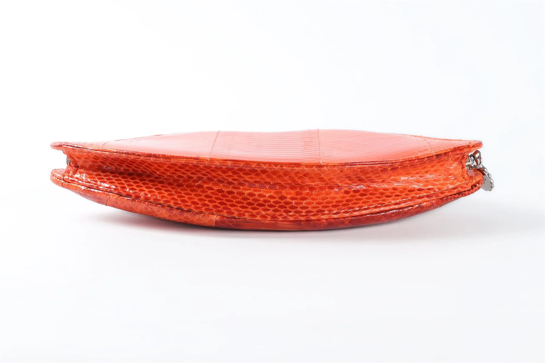LULU GUINNESS ORANGE LIPS SNAKESKIN CLUTCH - Image 7