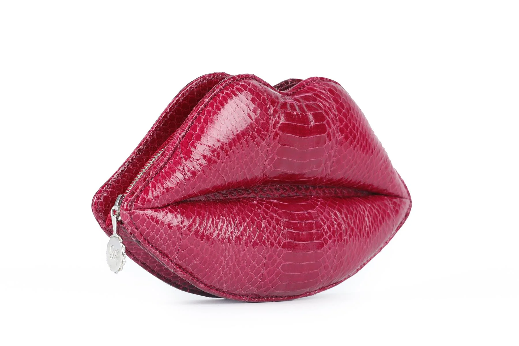 LULU GUINNESS PINK LIPS SNAKESKIN CLUTCH - Image 3