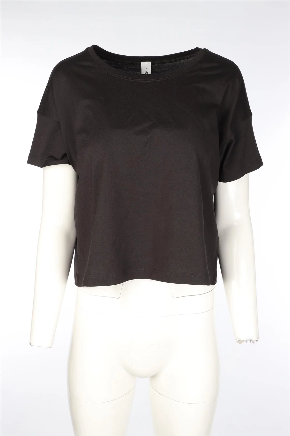 LULULEMON BLACK COTTON T-SHIRT UK 8 - Image 2