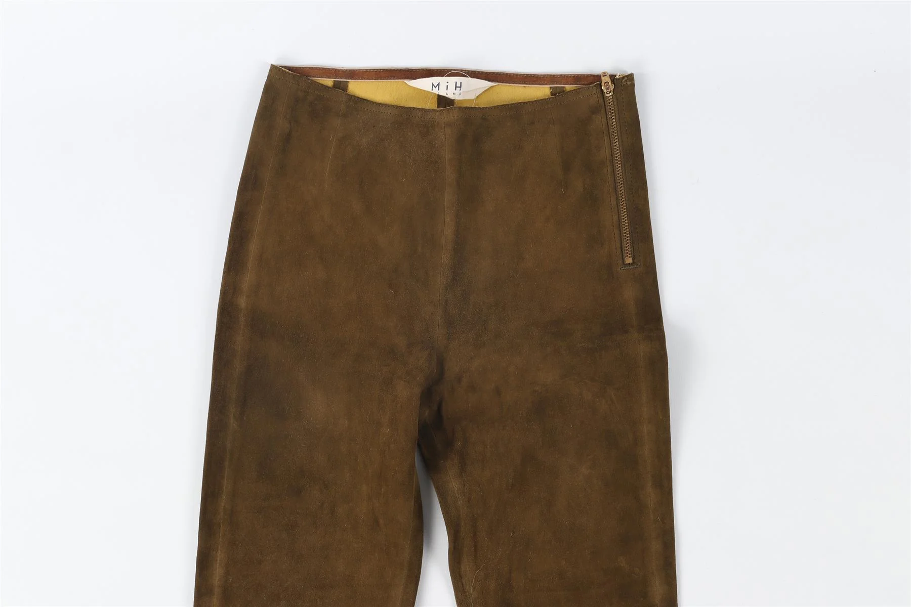 M.I.H JEANS GREEN SUEDE SKINNY PANTS W25 UK 6-8 - Image 3