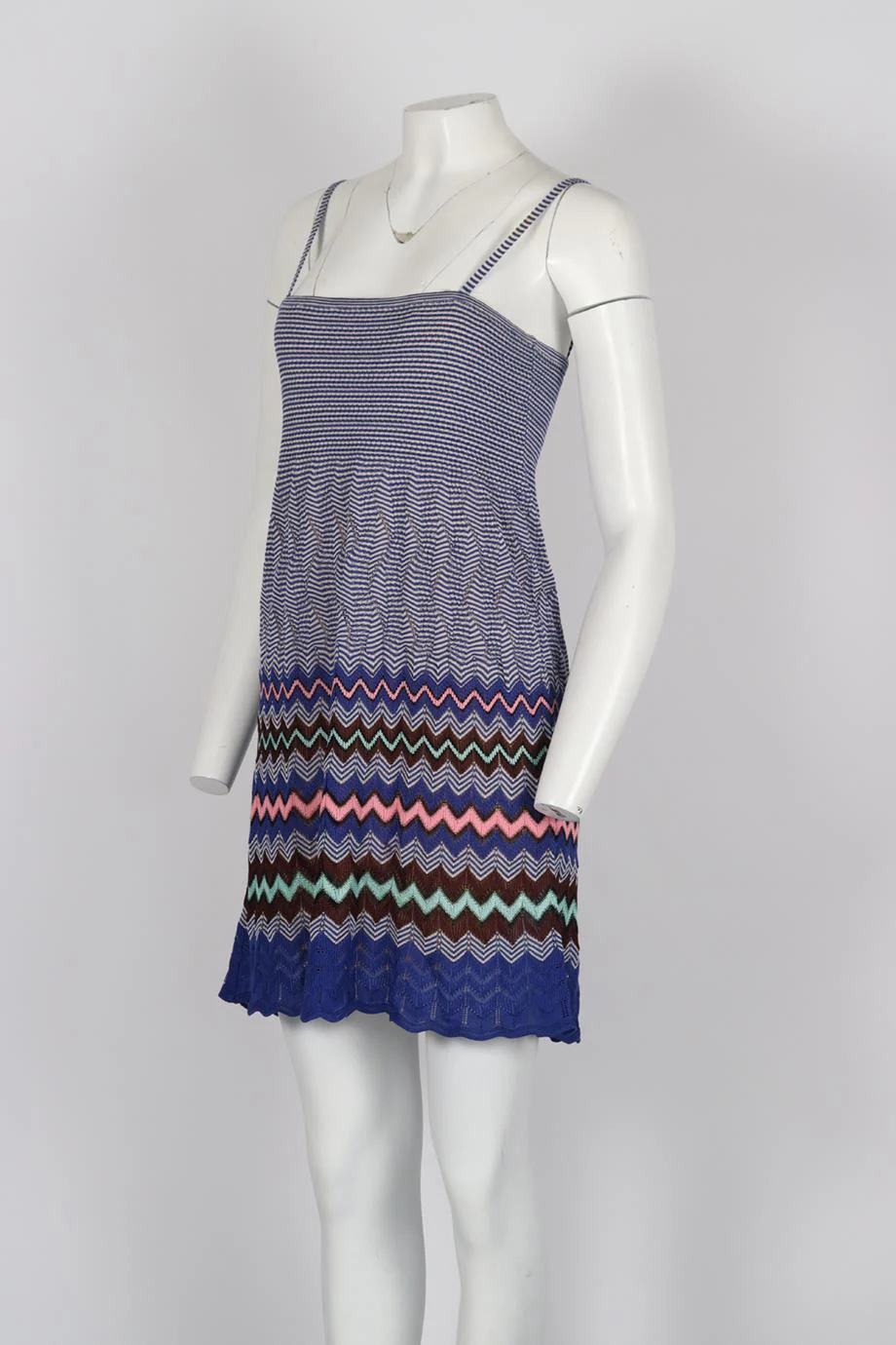 M MISSONI CROCHET KNIT MINI DRESS IT 42 UK 10 - Image 3