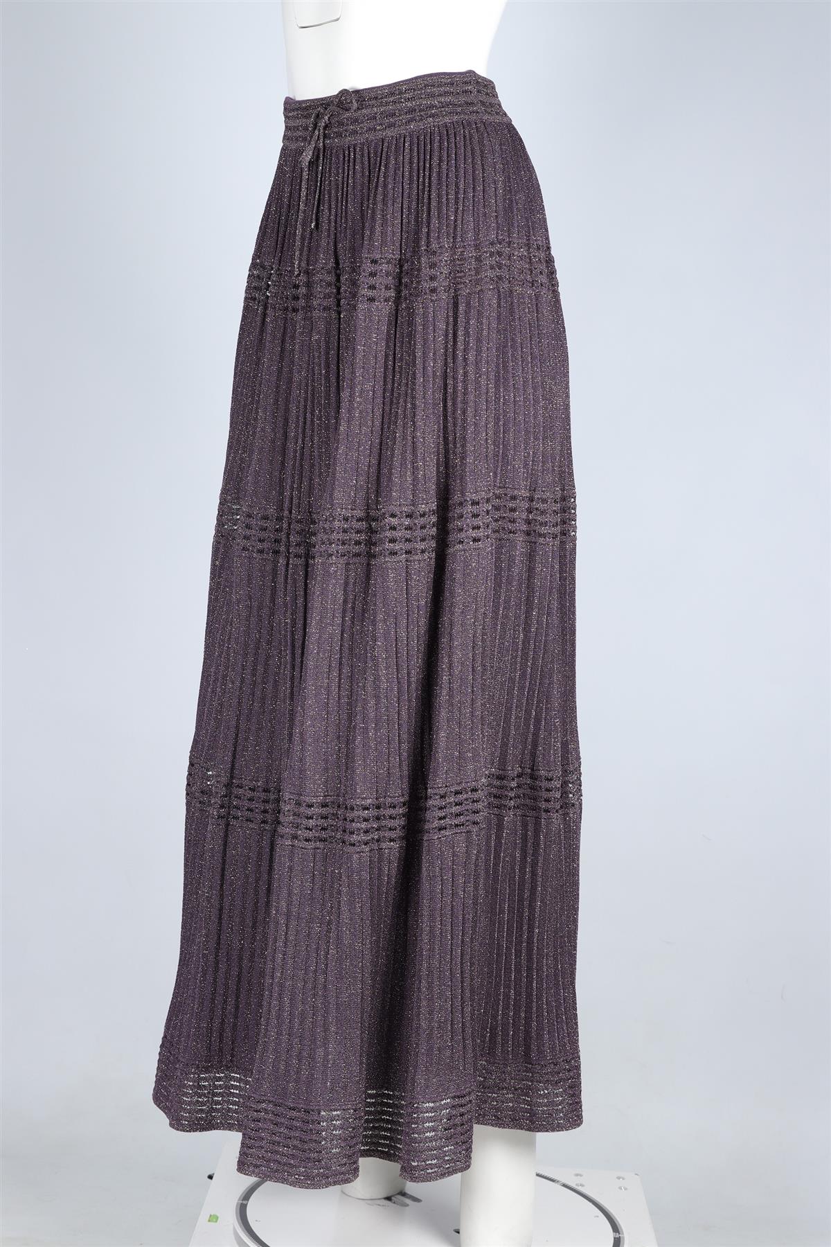 M MISSONI PURPLE CROCHET MAXI SKIRT IT 40 UK 8 - Image 3