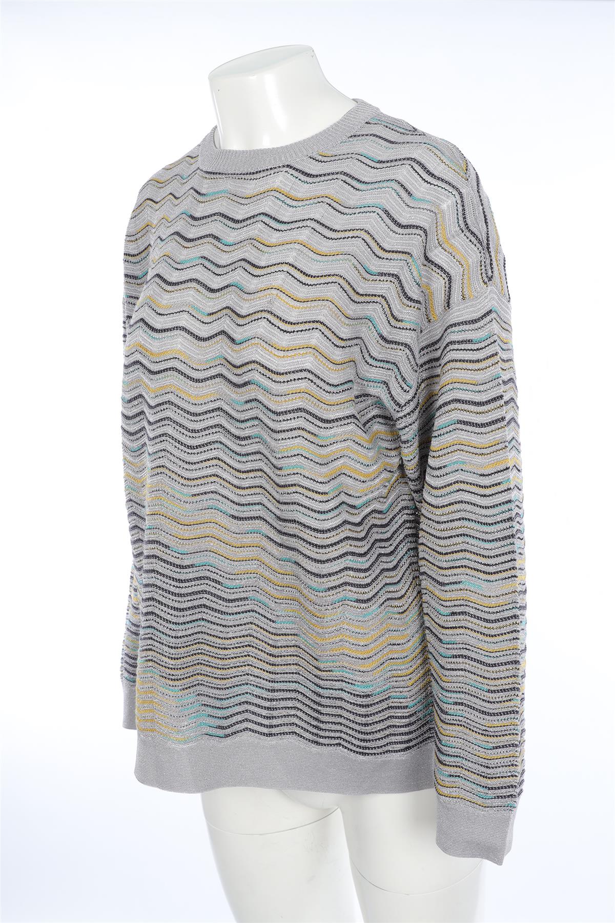 M MISSONI SILVER WOOL SWEATER XLARGE - Image 3