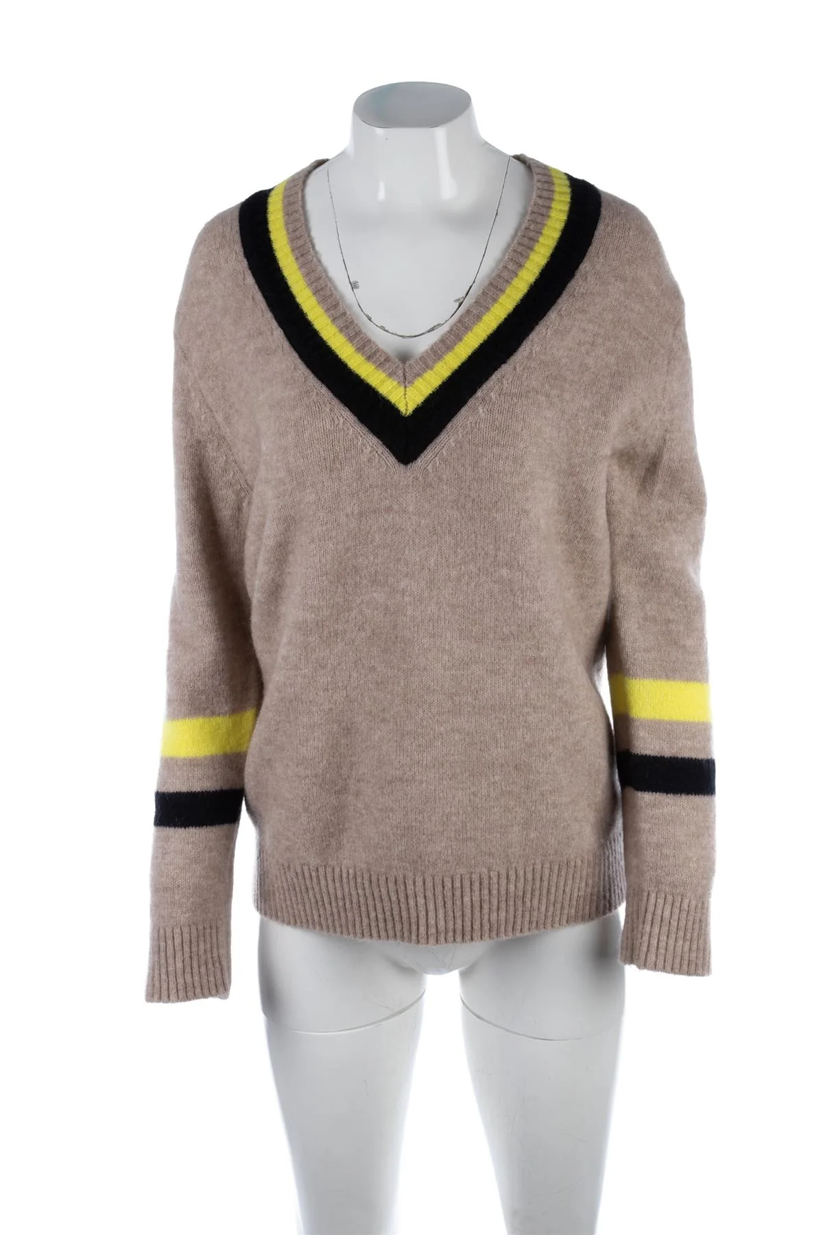 M&S X BELLA FREUD BEIGE WOOL SWEATER SMALL - Image 2